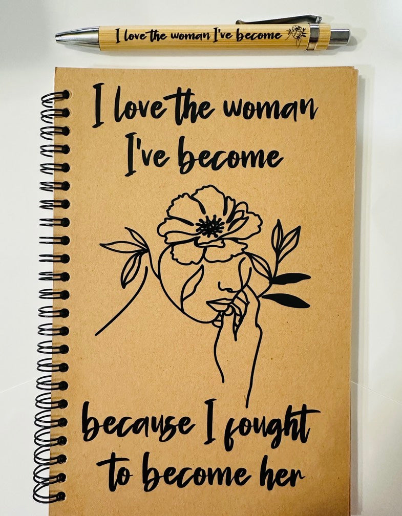 Set de regalo con diario y bolígrafo I Love The Woman I've Become